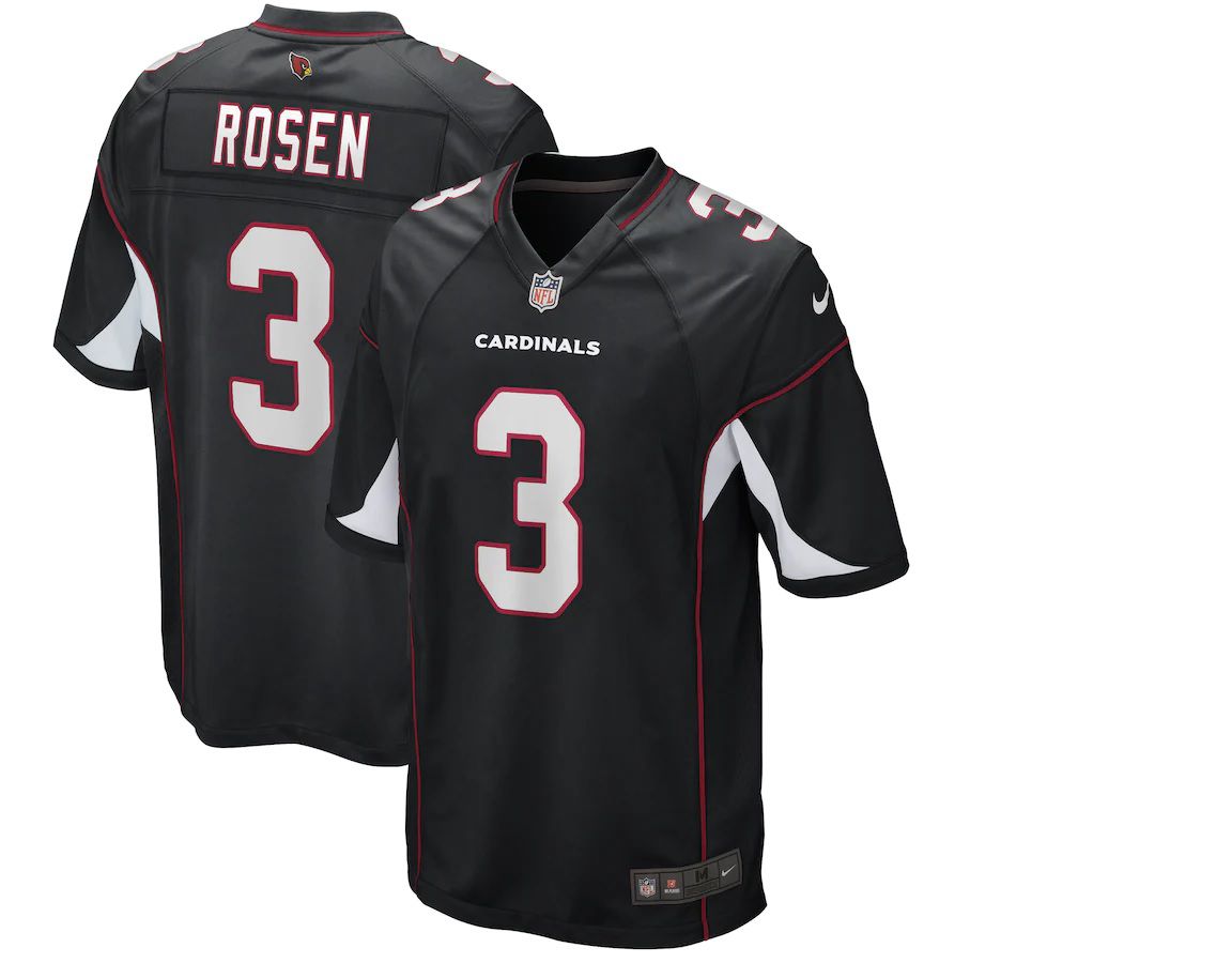 Men Arizona Cardinals 3 Josh Rosen Nike Black Game NFL Jersey